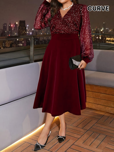 Lillian | Sequin Velvet Dress
