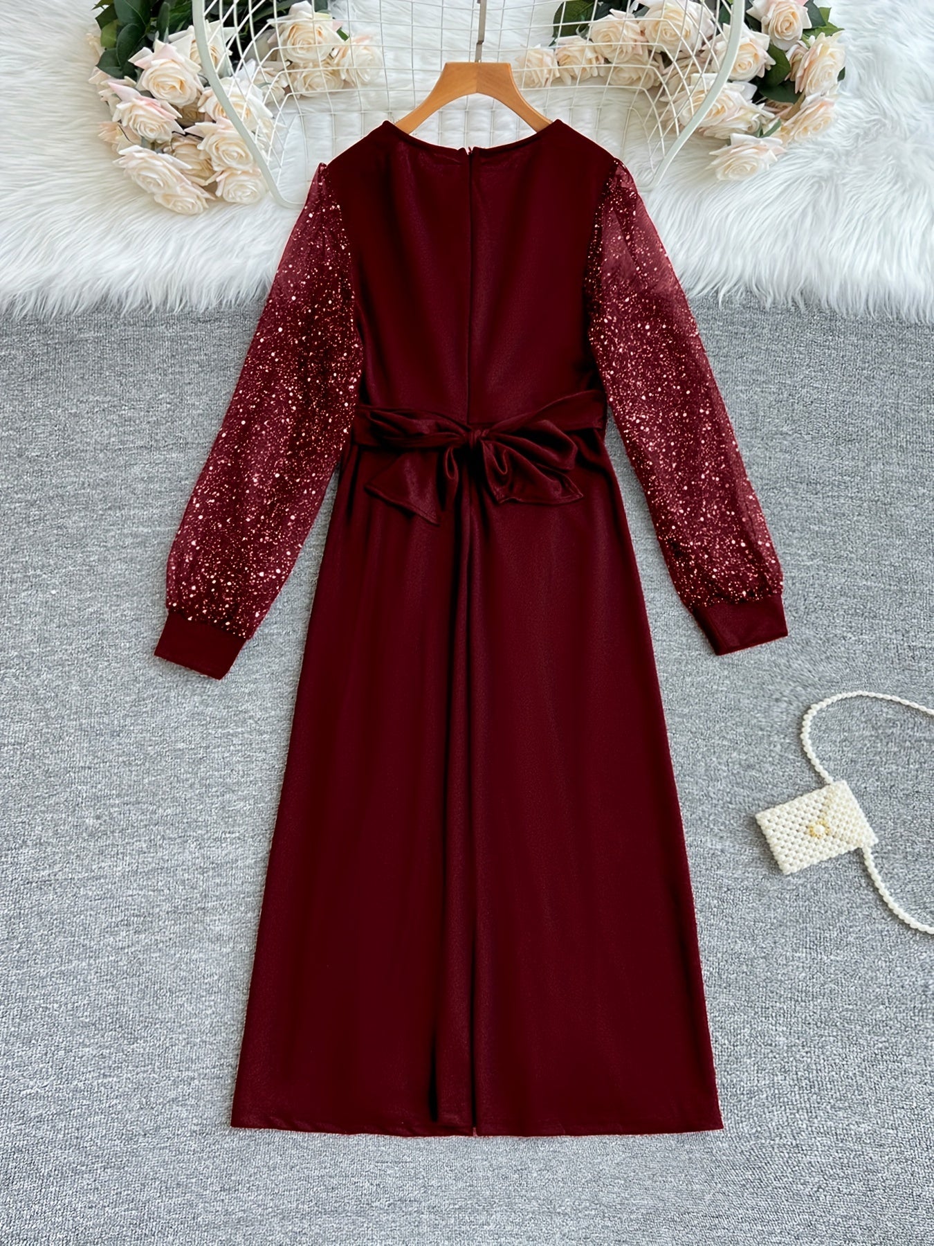 Lillian | Sequin Velvet Dress