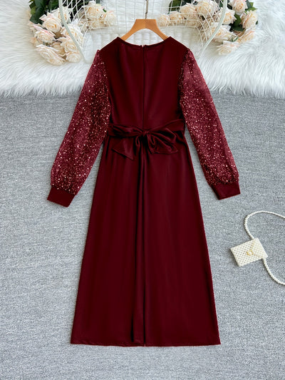 Lillian | Sequin Velvet Dress