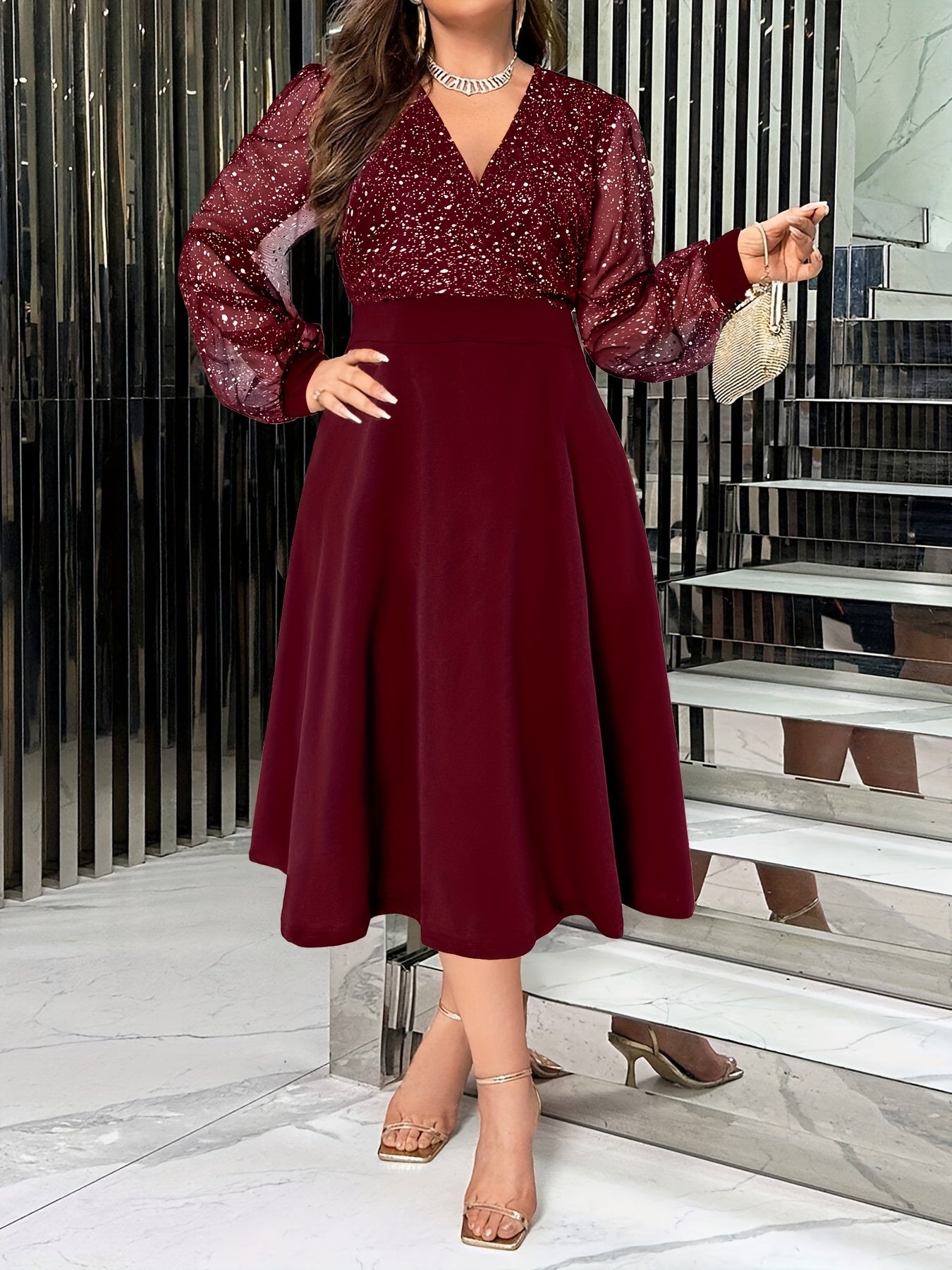 Lillian | Sequin Velvet Dress