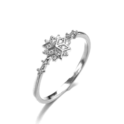 Snowflake Ring in Sterling Silver 925