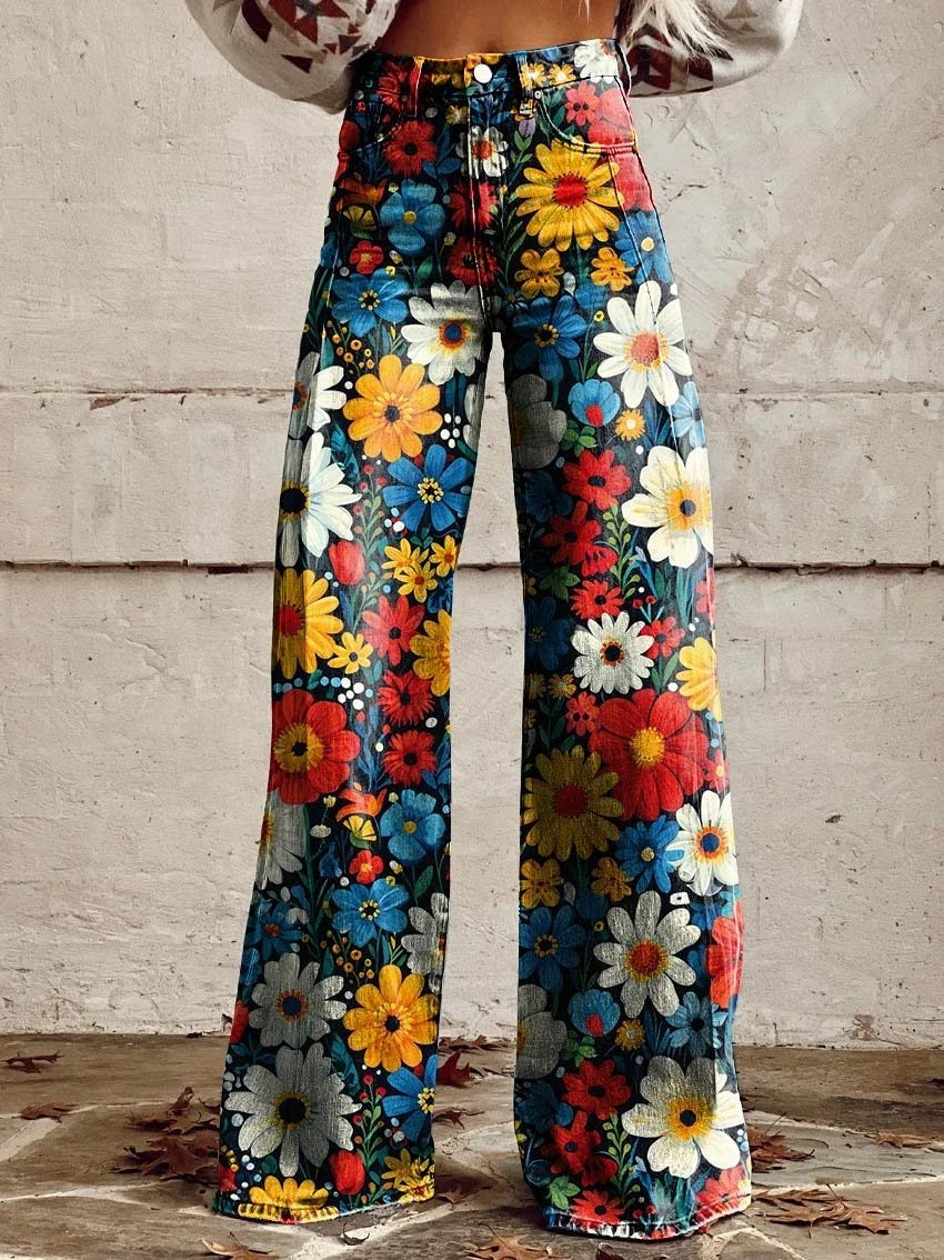 Felicity | Retro Floral Baggy Pants