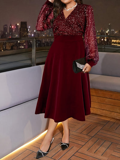 Lillian | Sequin Velvet Dress