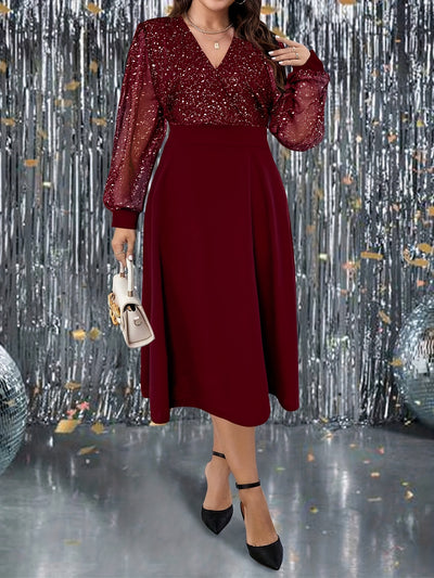Lillian | Sequin Velvet Dress