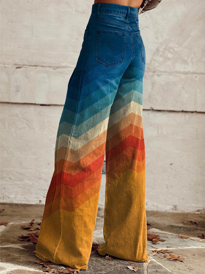 Stella | Retro Chevron Baggy Pants